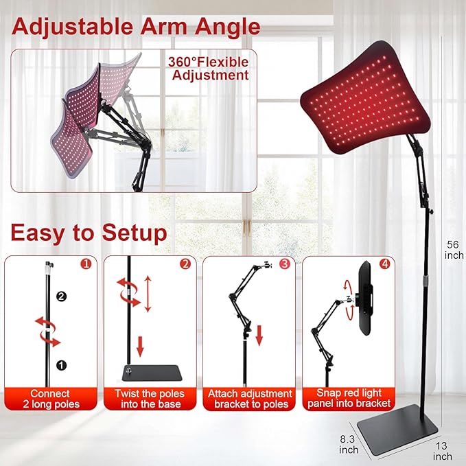 Red Light Therapy for Body and Face 3 in 1 660nm &amp 850nm Red Light Panel Infrared Light Therapy Lamp with Remote Control Goggles and Stable Stand Ideal Gifts for Women Wife Mom Sister Girlfrien
