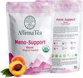 Meno-Support BloatX Organic Menopause Relief: Balances &amp Supports Hot Flashes Hormones Moods Swings Night Sweats &amp Bloating W/Black Cohosh Red Clover &amp Dong Quai. Natural Peach Flavor