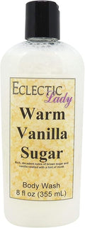 Eclectic Lady Liquid Pearl Body Wash - Warm Vanilla Sugar Scent 3-in-1 Use For Bubble Bath Hand Soap &amp Body Wash Phthalate-Free Warm Vanilla Sugar Fragrance Handcrafted in USA (8 oz)