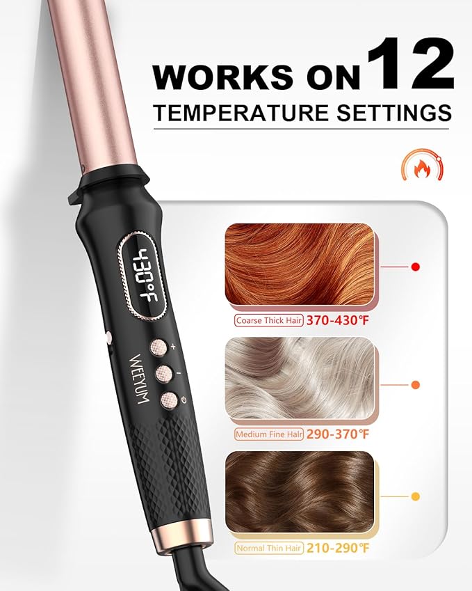Curling Wand 1 InchCurling Iron Long Barrel Professional for Long HairClamp Free Curling Wand for Quick Styling.
