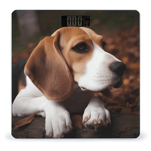 Cute Beagle Weight Scale for Body Weight Digital Bathroom Scale High Capacity Accurate Digital Weighing Scales and Easy-to-Read on Backlit LCD Display Scales