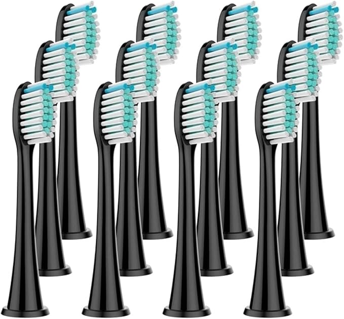 Replacement Toothbrush Heads Compatible with Phili Sonic Care Electric Handles(12pcs Black)
