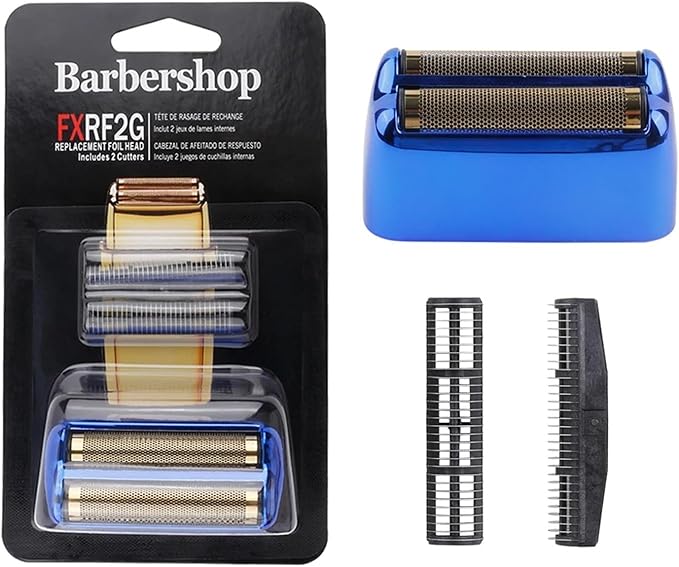 FXRF2 Professional Barber Shaver Double Replacement Foil and Blade SetCompatible for BabylissCordless Foil Shaver FXFS2(Blue)