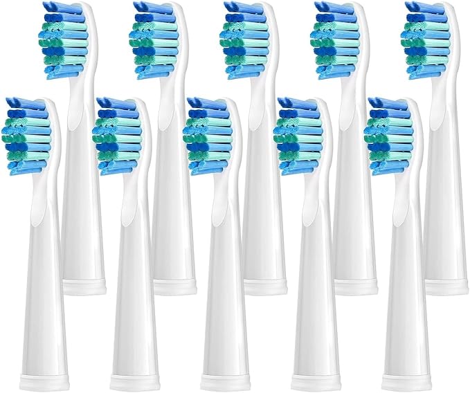 5/10/20Pcs Electric Toothbrush Replacement Heads Compatible for SEAGO SG910/507/958/515/949/575/551(White-10pcs)