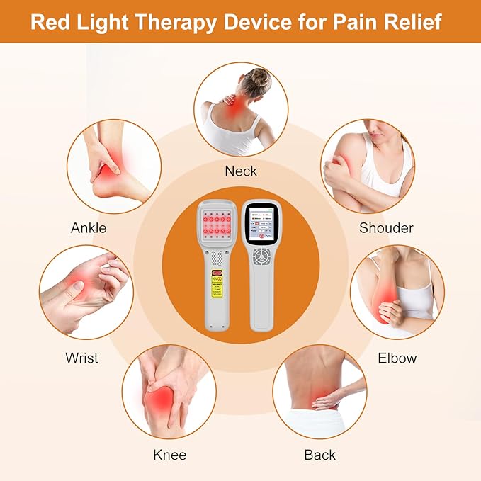 Upgrade Red Light Therapy Device for Pain Relief 10x650nm 5x808nm 5x905nm 5x980nm Portable Infrared Light Therapy Wand Handheld Therapy Machine for Human and Pets Relief of Joints Muscle and Body Pain