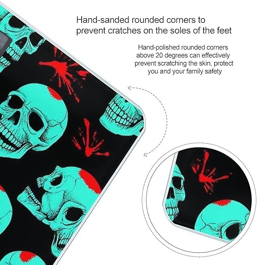 Men's Smart Scale for Body Weight Digital Bathroom Weighing Scale Automatic Switch Energy Saving Scale Halloween Cool Red Blood Zombie Skull