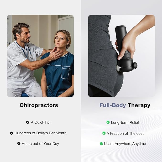 HYAKO SE Muscle Therapy Massage Gun - Deep Tissue Vibration Massager Non-Invasive Design for Full-Body Care Pain Relief for Back Neck Leg Shoulder – Gifts for Men and Women (Black)