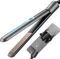 NITION Ceramic Tourmaline Hair Straighteners LCD Flat Iron MCH 10s Fast Heating Up. 1 Smooth 3D Floating Plate Healthy Straightening Tools. Travel Pouch Bag. Dual Voltage. Luxury Gift Box. Black
