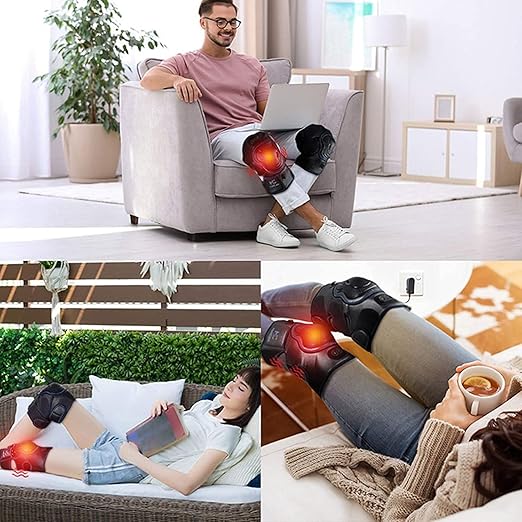 Heated Knee Brace Wrap with MassageVibration Knee Massager with Heating Pad for Knee Fatigue Leg Massager Heated Knee Pad for Stress Relief Support Knee Brace Wrap Rechargeable