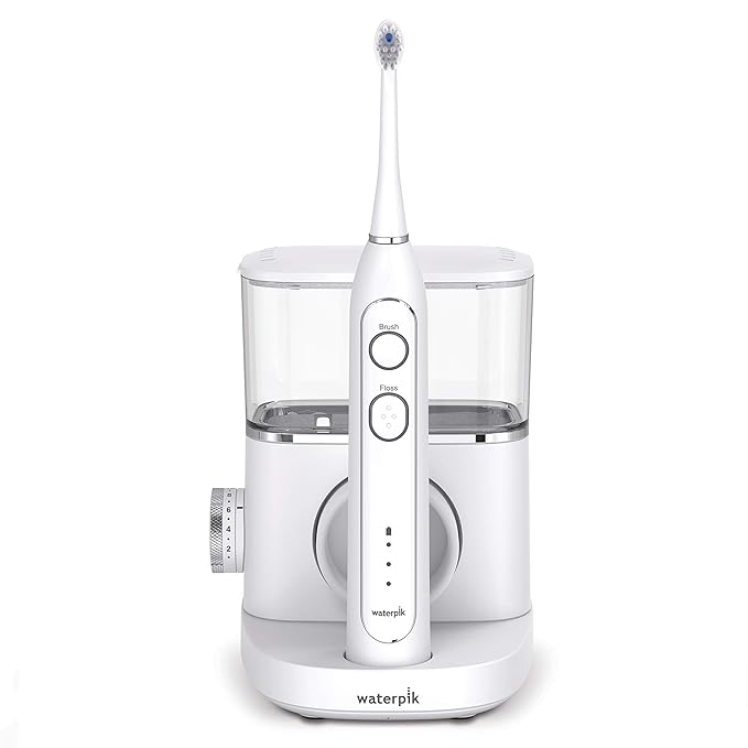 Waterpik Sonic-Fusion Professional Flossing Electric Toothbrush &amp Water Flosser Combo in One SF-02 White