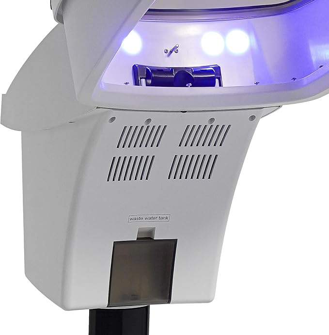 7 Light Professional Hair Salon Steamer 700W Household Hair Care Machine Standing Hair-Steamer with Adjustable Height &amp 57.49 oz Water Tank for Salons Barbershops (White)