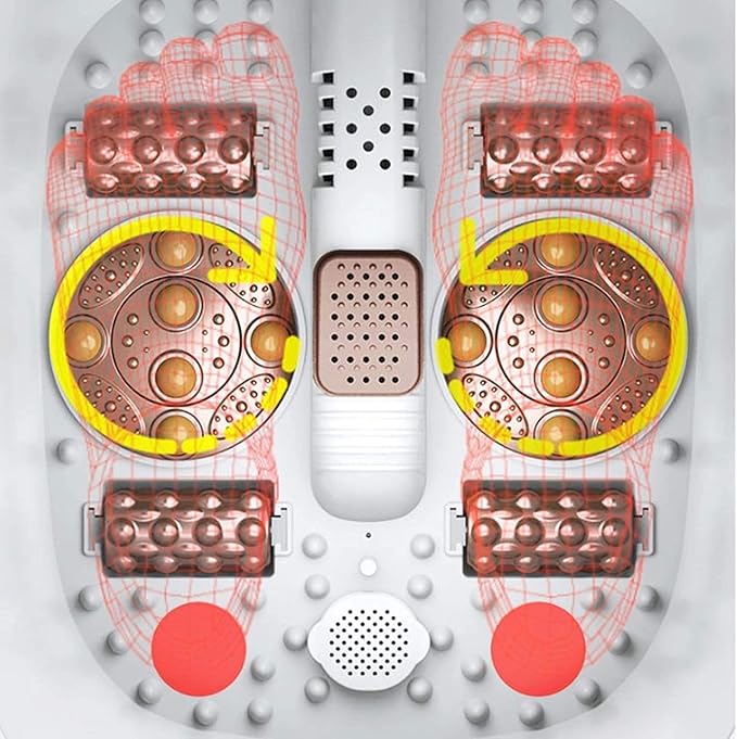 Foot Spa Massager Heat Bubbles Vibration 6 Rollers Digital Temperature Control Relax Tired Feet Relieve Muscle Pain Home Use
