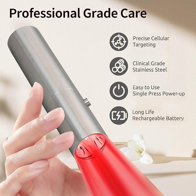 Infrared &amp Red Light Therapy Torch for Body Joints Muscles Pain Relief Portable Red Light Therapy Wand at Home 3 LEDs of 630nm 660nm 850nm