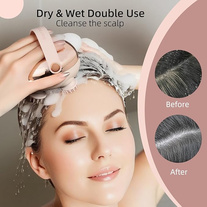 Electric Hair Massager Comb Multi-Function Scalp Massager Brush for Hairs Care 3 in 1 Scalp Massager for Hair Care Hair Growth Comb IPX7 Waterproof Portable for Home &amp Travel