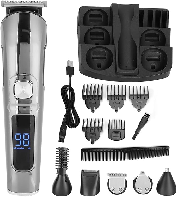 Beard Trimmer Electric Barber Male Mens Grooming Kit For Manscaping Hair Trimmers with MultiFunctional 600mAh 5W Hair Clipper For Mustache Nose Body Clipping