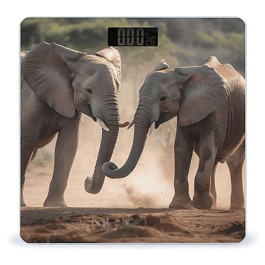 Two Elephants Playing Smart Scale for Body Weight Accurate Bathroom Scale with LED Display Digital Weight Scales Weighing Machine High Precision Scales for Bath Home
