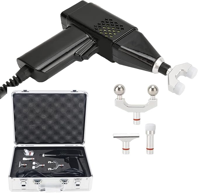 3-Level Chiropractic Adjustment Adjustment Tool Electric Spine Chiropractor Massage Gun Deep Tissue Percussion Muscle Massager(Black)
