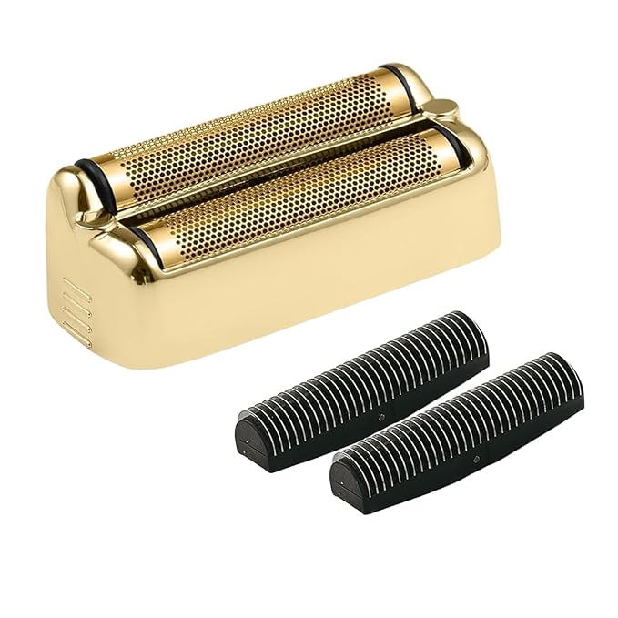 Professional Black Shaver Replacement Foil and Cutters Compatible with BaBylissPro FXONE Shaver (gold)