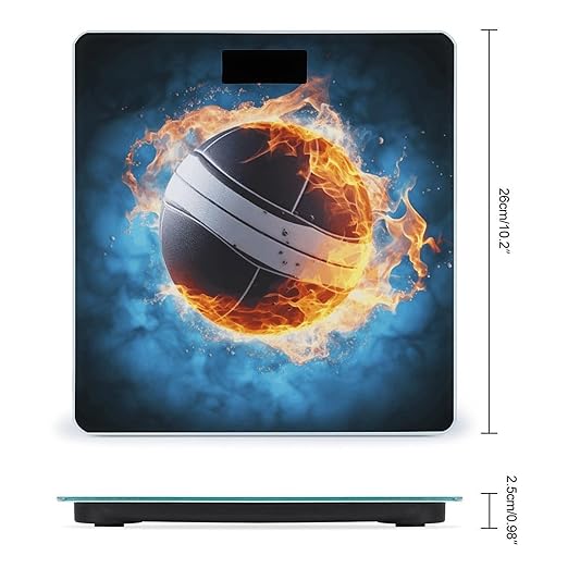 Ice and Fire Volleyball Scale for Body Weight Smart Scales Digital Bathroom Scale High Precision Weighing Scales with Large Display Weighing Machine for People