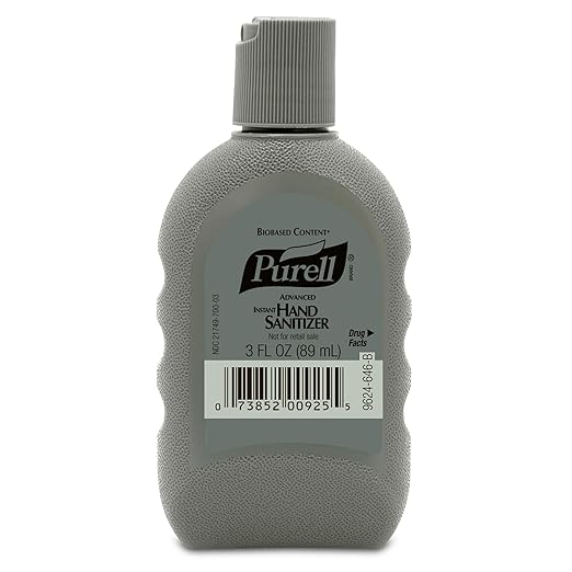 PURELL Advanced Hand Sanitizer Biobased Gel Fragrance Free 3 fl oz FST Rugged Travel Size Bottle (Pack of 24) - 9624-24
