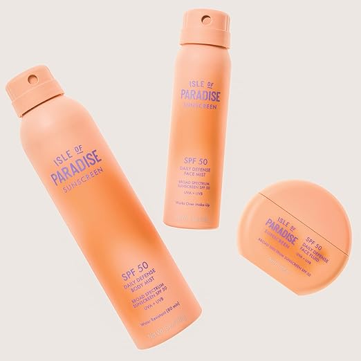 Isle of Paradise Daily Defense Body Mist SPF Invisible Hydrating Sunscreen Spray For Body Broad Spectrum UVA/UVB Protection Water-Resistant Fast-Absorbing Formula 6 fl. oz/177 ml Bottle