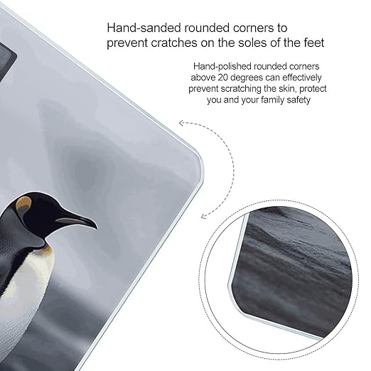 Funny Penguins Bathroom Scale Ultra-Bright Liquid Crystal Screen Weight Scale Accurate Bathroom Body Scales for Body Weight Bathroom Pet Home Bedroom Gift-Giving