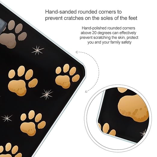 Dog Paw Print Scale for Body Weight Sturdy Tempered Glass Weighing Scales with LCD Display Accurate Digital Bathroom Scale Convenient Body Fat Smart Scales Easy Read
