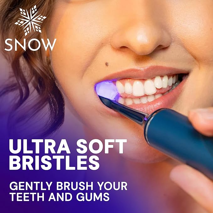 SNOW LED Whitening Electric Toothbrush | Dentist-Designed Electric Toothbrush for Adults | Sonic Technology LED Light Modes Timer Rechargeable Plaque Removal &amp Teeth Whitening Polar Blue Gen2