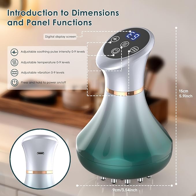Lymphatic Drainage Massager Anti-Cellulite Massager For Body Cellulite and Thigh &amp Belly Stretch Marks Reduction Handheld Massage tools for lymphedema &amp lipedema Sciatica Nerve pain relief