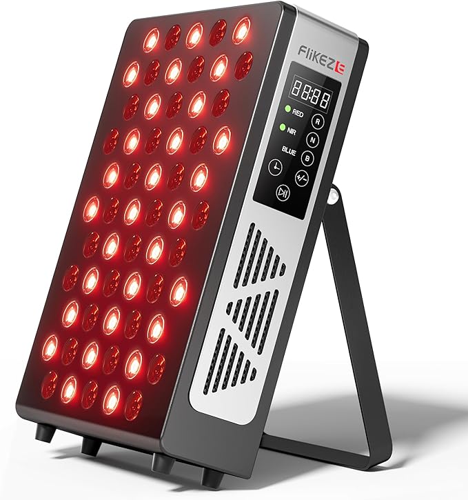 Red Light Therapy for Body Face 3+4 Chips 7 Wavements 460nm-880nm Red Light Panel with 4 Modes Dimmable &amp Timer Blue Lights Infrared Light Therapy for Home Office Gym Elite 60 LEDs