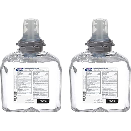 Purell Advanced Hand Sanitizer Foam Clean Scent 1200 mL Hand Sanitizer Foam Refill for Purell TFX Touch-Free Dispenser (Pack of 2) - 5392-02