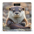 Cute Otter Bathroom Scale Automatic Power On/Off Body Scales LCD Backlight Display Square Digital Scale Rounded Corners Bathroom Scales for Home Bedrooms