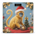 Christmas Monkey Scale for Body Weight Sturdy Tempered Glass Weighing Scales with LCD Display Accurate Digital Bathroom Scale Convenient Body Fat Smart Scales Easy Read