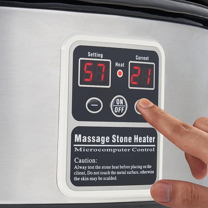 Master Massage 6 Quart LED Hot Stone Warmer with Digital Display– Stainless Steel Hot Stone Heater Portable- Massage Stone Heating Device-Massage Essentials for Massage Therapists
