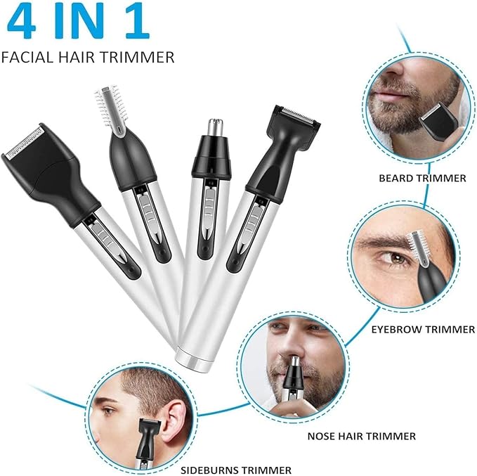 Nose and Ear Hair Trimmer USB Rechargeable Lighted Personal Trimmer Groomer Electric Eyebrow Trimmer with Charger Light for Business Trip or Home Easy Cleansing