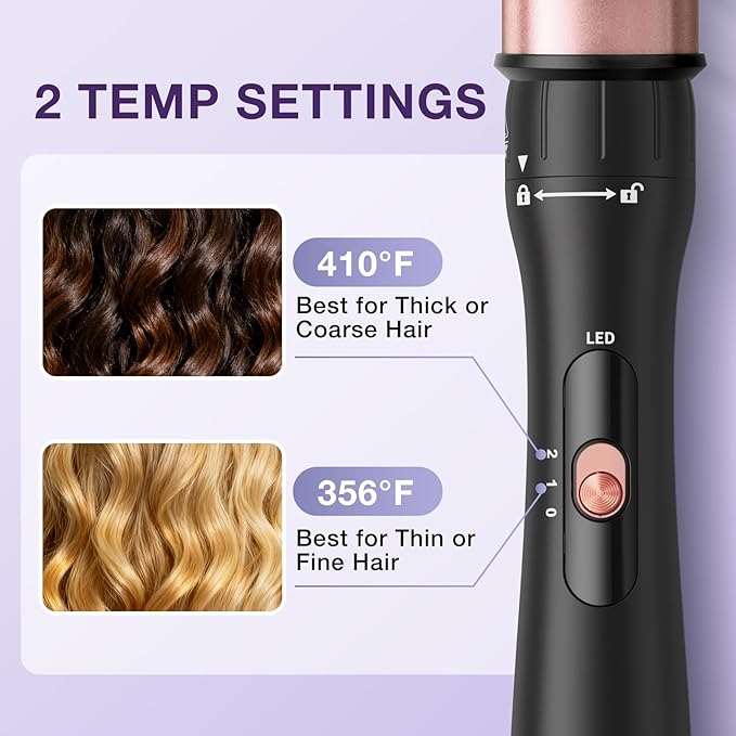5 in 1 Curling Wand Set Multi Hair Styler with Thermal Curling Brush and 4 Interchangeable Ceramic Curling Wand (0.35-1.25) Glove Clips Dual Voltage Hair Wand Curling Iron Gifts for Women