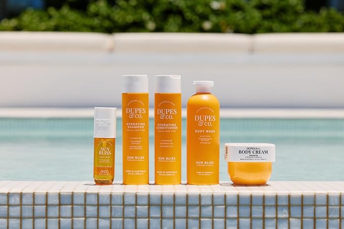 Dupes &amp Co. Sun Bliss Body Wash 13 fl oz Nourishing Aloe Vera Pomegranate Extract &amp Vitamin B5 – Cleanses &amp Hydrates – Creamy Pistachio Almond Sweet Jasmine &amp Sandalwood Scent – Mad