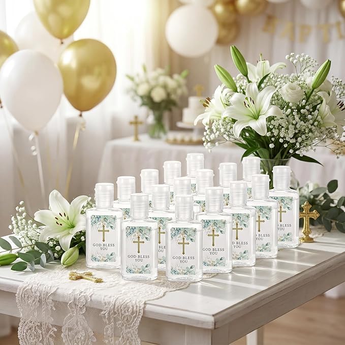 Leelosp 36 Sets Baptism Party Favors for Guests Mini Hand Soap Bulk 1fl oz Cross Baptism Mini Travel Hand Soap Gift for Baby Shower Christening First Communion Wedding Bridal Party Supplies