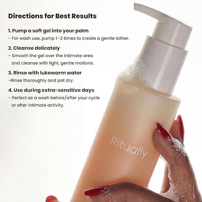 pH-Balanced Period Gel Wash – Hydrating Intimate Vulva Cleanser for Sensitive Skin PMS Comfort Formula with Hibiscus Cica &amp Amino-Acid Cleansers Fragrance-Free Cycle Care 4.05 oz