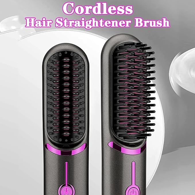 Hair Straightener Fast Heating Cordless Curling Comb for Travel Straightener Portable Anti-Frizz Styling Straightener for Salon Home Barbershop