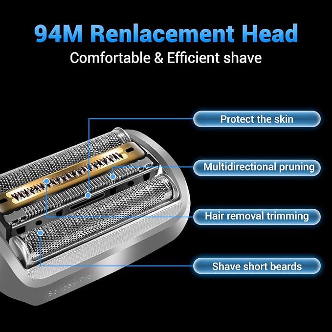 94M Replacement Heads Compatible with Series 9 Electric Shaver Replacement bladesfor s9 Sport Replacement Head and Series 9 Pro Electric Razors 9290cc9291cc9370cc9293s9385cc9390cc