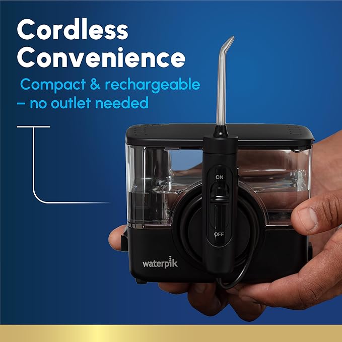 Waterpik ION Professional Water Flosser Rechargeable and Portable for Teeth Gums Braces 10 Settings 7 Flossing Tips For Multiple Users And Needs ADA Accepted WF-12 Black Packaging May Vary