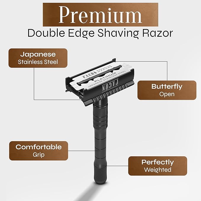 Facón Double Edge Safety Razor + Facón Hair Cutting Scissors