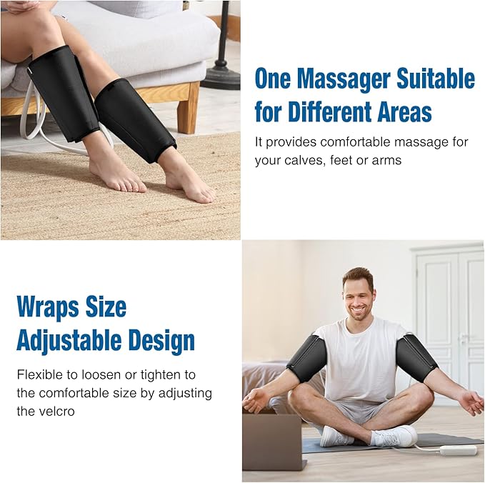 FIT KING Calf Massager for Circulation and Muscle Recovery Air Compression Device for Calves Relives Muscle Soreness and Swelling Pain Helpful for Edema and RLS