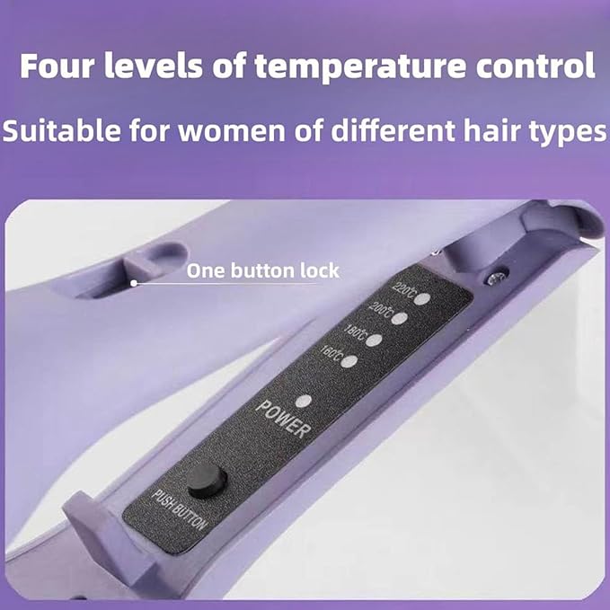 Hair Styling Tool with Negative Ionic Technology French Curls Iron Create Frizz-Free French Curls Effortlessly Curling Irons 15-Second Heat-Up (Pink)