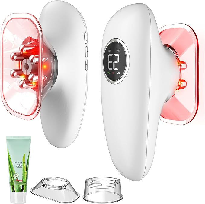 4 in 1 Body Sculpting Machine-Lymphatic Drainage Massager with 4 Adjustable Functions:HeatingCuppingRed Light &amp Massage for Belly Waist Arms Legs and Face