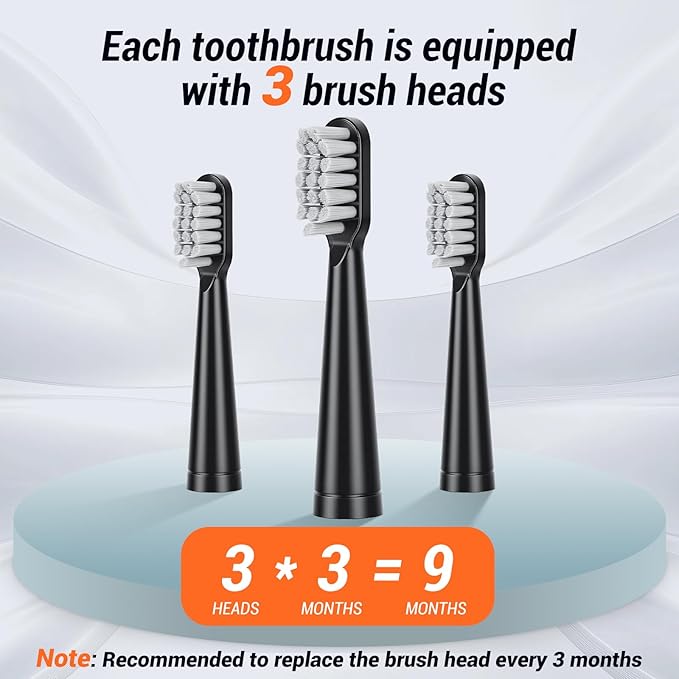 6 Pack Rechargeable Sonic Electric Toothbrush 42000 VPM 6 Cleaning Modes Smart 2-Min Timer USB Rechargeable IPX7 Waterproof 4 Brush Heads