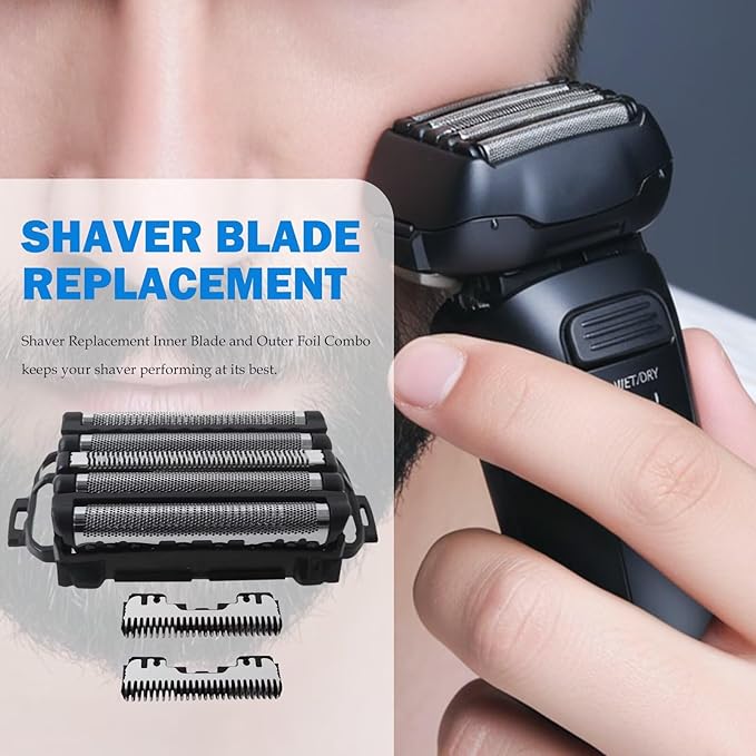 for Panasonic Shaver Replacement Outer Foil and Inner Blade Set WES9032P Compatible with ARC5 5-Blade Shavers ES-LV97-K ES-LV67-K ES-LV95-S ES-LV65-S