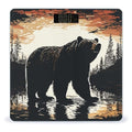 Bear Silhouette Scale for Body Weight Safe Rounded Corners Tempered Glass Digital Bathroom Scale LED Display 400lb Capacity Weight Scales with High Precision Sensors