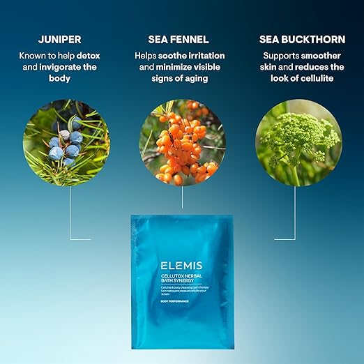 ELEMIS Cellutox Herbal Bath Synergy 10-Pack Detoxifying Herbal Bath Sachets for Smoother Skin